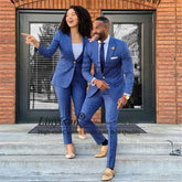Handsome Plaid Men's 2 Piece Suit Set Formal Business Blazer - Acapparelstore